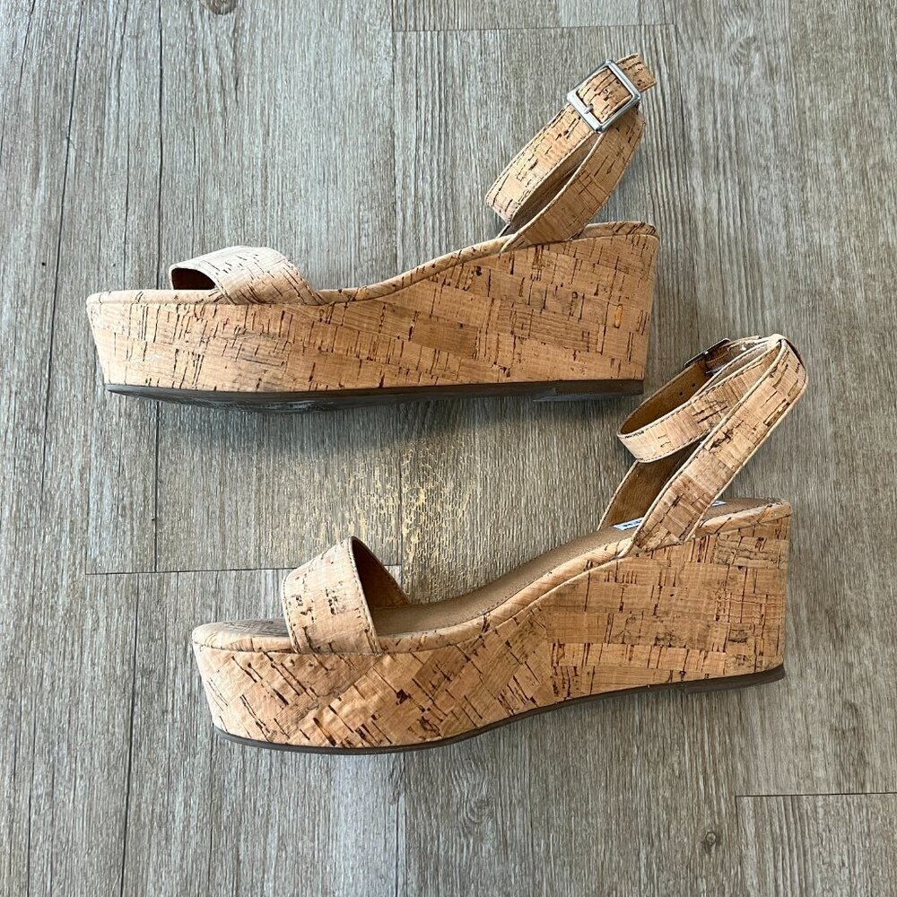 Womens Steve Madden Cork Sandals - 10 - Picture 3 of 9
